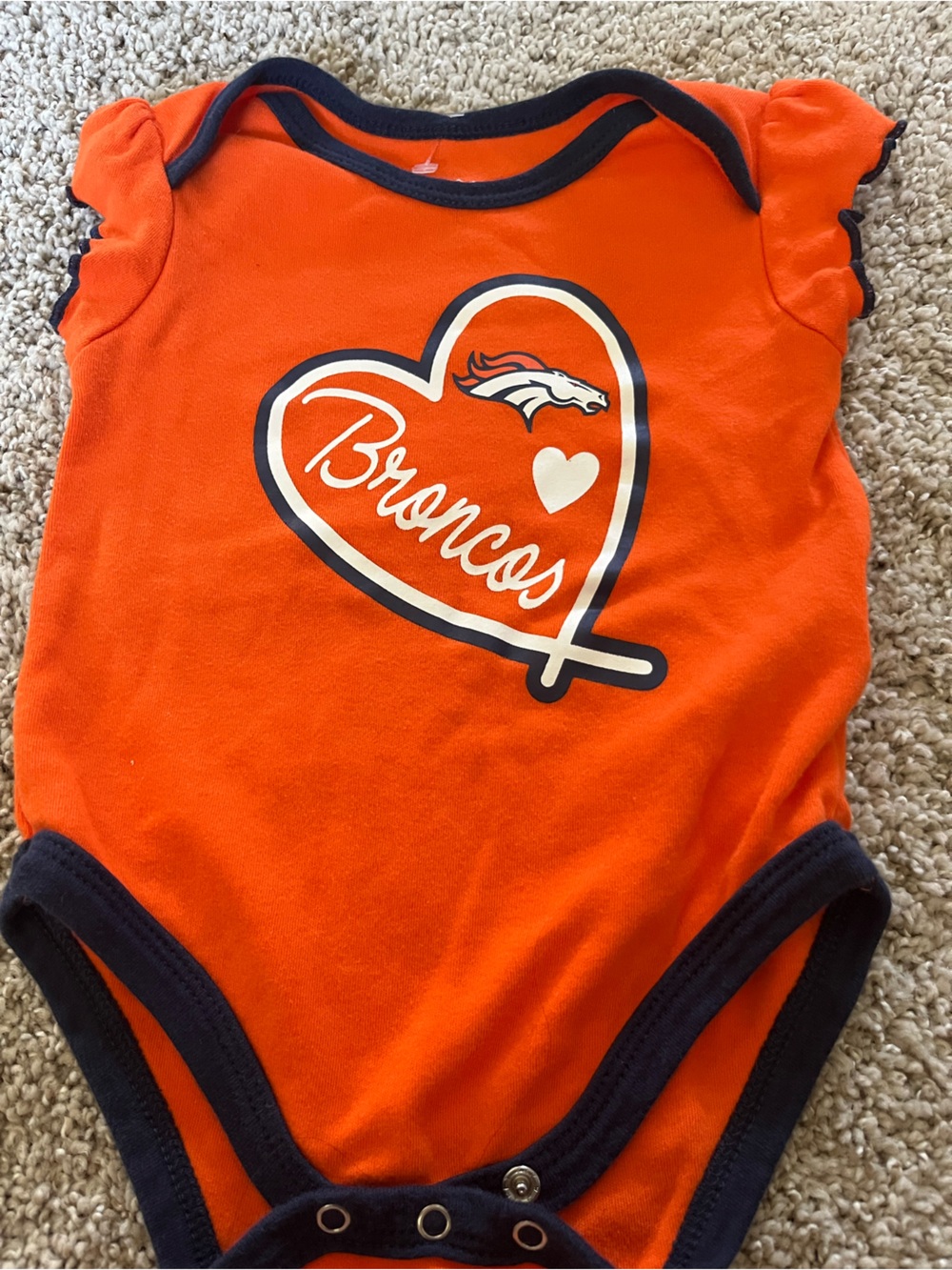 Denver Broncos Orange One-Piece Navy Trim